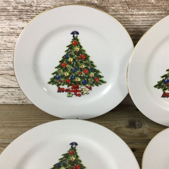 Sea Gull Christmas Heritage China Salad/Dessert Plates 7" Set Of 4 - Picture 5 of 13